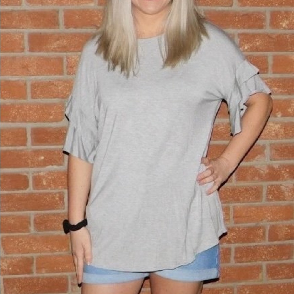 HEIMISH USA Ruffle Layered Sleeve Top NEW!